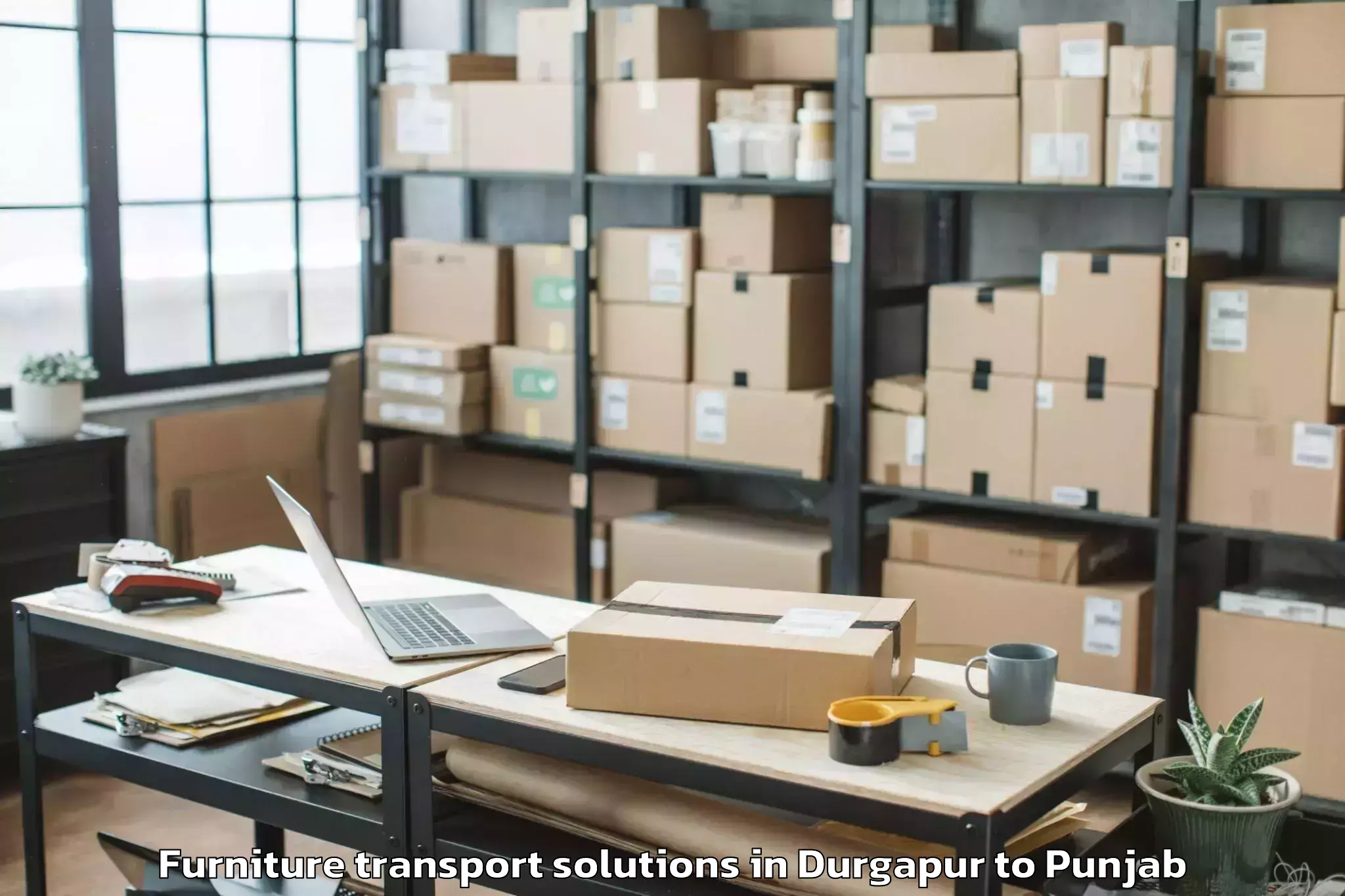 Reliable Durgapur to Dera Baba Nanak Furniture Transport Solutions